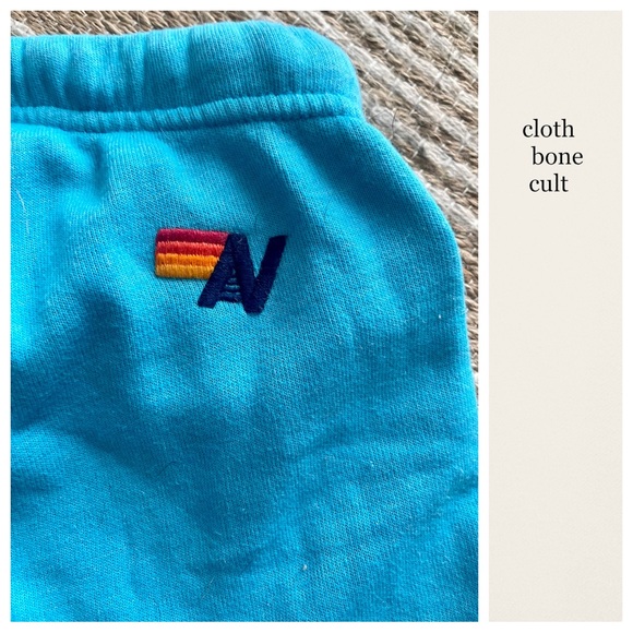 AVIATOR NATION Turquoise Blue Sweatpants (Large) - Picture 2 of 7